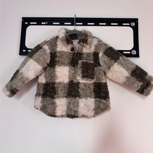 Zara Plaid Fuzzy Jacket